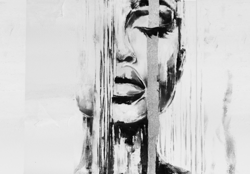 min szara tapeta minimalistyczna twarz poziome paski.png